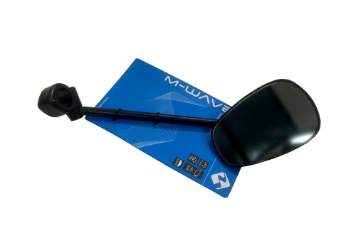 Зеркало овальное, панорамное M-WAVE, 5-270080, 105х70мм на руль, держат.300мм, черное