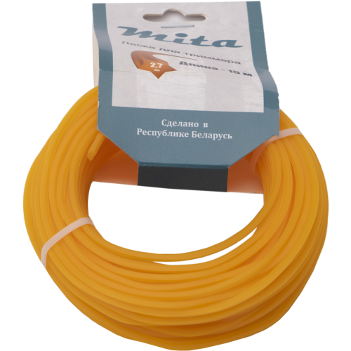 Леска для триммера MITA сечение звезда диаметр 2,7 катушка 15 м