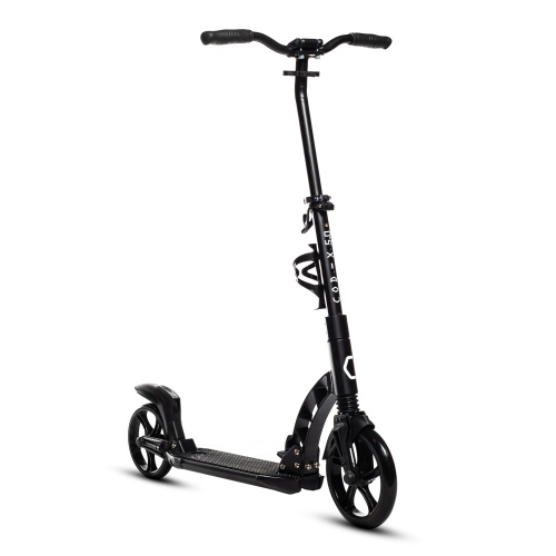 Самокат 00-180036 алюм. с 2-аморт, колеса перед 230мм, зад.200мм. широк. руль, подш.ABEC-9 до 100кг черный COD-X 5.0