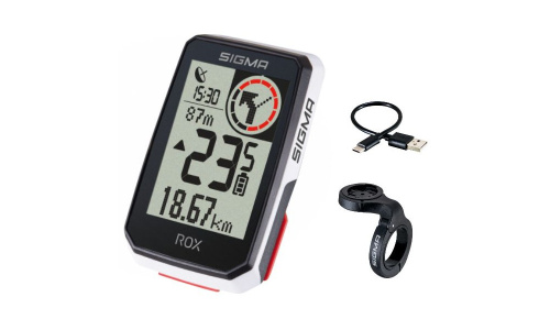 Велокомп. 4-001053 ROX 2.0 (White) Top-Mount крепеж на руль, 14 функций, GPS, BLUETOOTH (Android, IOS) белый SIGMA NEW
