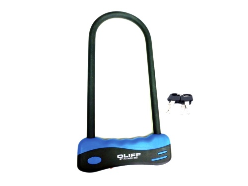 Замок с ключом AUTHOR AUL Cliff, 8-17064010, U-образный, 105х255мм, закален. дуга 12мм, черный