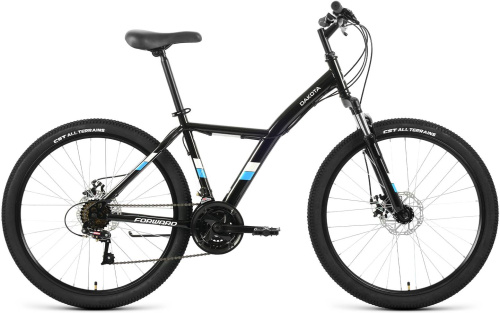 Велосипед FORWARD DAKOTA 26 2.0 D (26" 18 ск. рост. 16.5") 2022, черный/бирюзовый, RBK22FW26601
