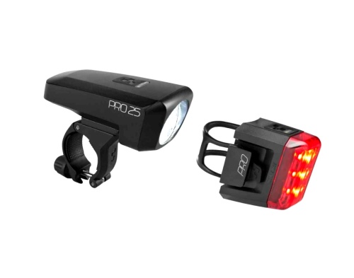 Комплект фонарей CUBE Beleuchtungsset PRO 25 schwarz