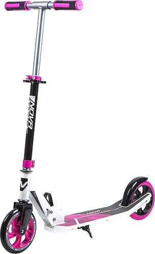 Самокат для детей NOVATRACK POLIS сталь+пластик, складной, ватер стикер, колеса PU 160*160мм, розовы