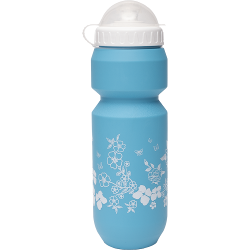 Велофляга STG 800мл  CSB-532L голубая с белым рисунком с крышкой