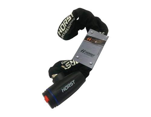 Замок цепной с ключом 6х800мм HORST черный, 09-100230