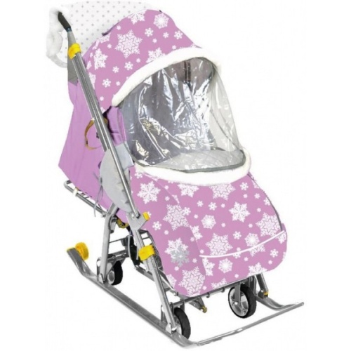 Санки-коляски"Наши Детки" НДТ/2 (снежинки/розовый)
