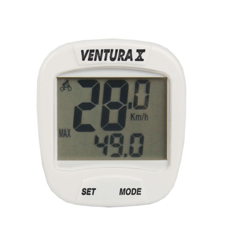 Велокомпьютер VENTURA Х, 5-244554, 10 ф-ций, БЕЛЫЙ