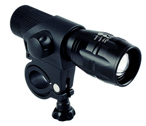 Фара 5-220998 1д. повыш. ярк 3W CREE/3ф.+zoom черная алюм. с батар. APOLLON A 1.3 3 WATT M-WAVE