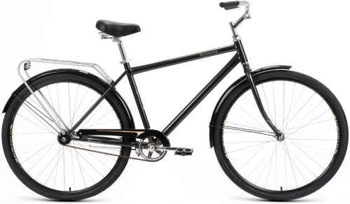 Велосипед FORWARD DORTMUND 28 1.0 (28" 1 ск. рост. 19") 2022, черный/бронзовый, RBK22FW28609