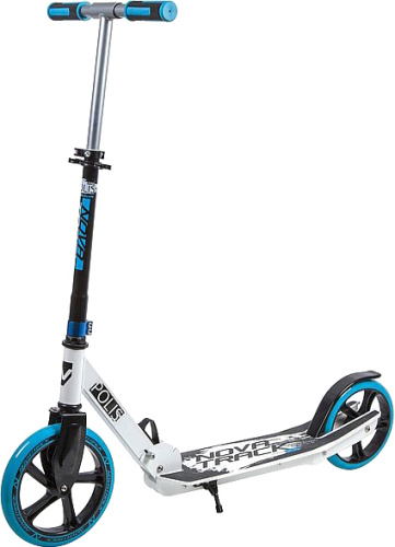 Самокат для детей NOVATRACK POLIS сталь+пластик, складной, ватер стикер, колеса 230*200 мм PU, синий