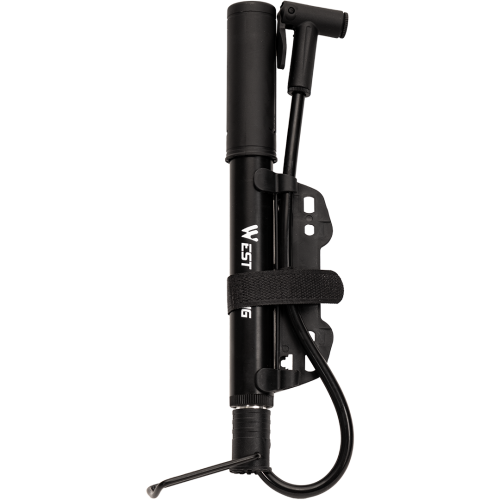 Насос ручной мини, алюм., 27см, насадки в комплекте,  Максимальное давление 90 PSI., West Biking арт.0711127