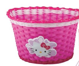 Корзина 00-170429 детская 23,5х16,5х15,5см пласт. универс. крепл.на руль 2мя ремешками, розовая.