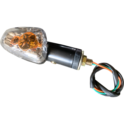 Поворотник ВОЛК Мото н\образца (ромбовид,изогнут) (белое стекло+ желтое внутри) универс (отгрузка поштучно)