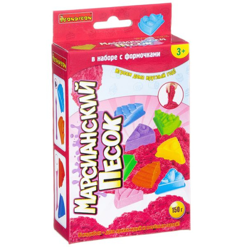 Набор игровой Вondibon Марсианский песок, 150г красный , 2 формочки ( тортики)