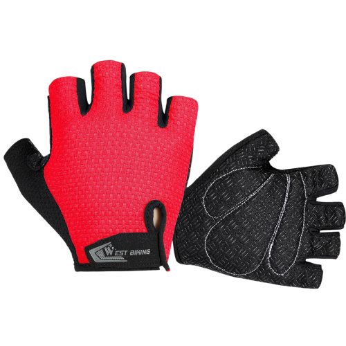 Велосипедные перчатки West Biking, лайкра, искусственная кожа, микрофибра, спандекс, застежка velcro