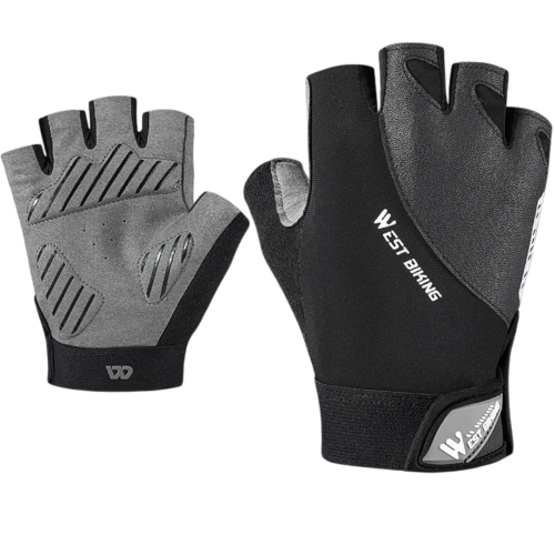 Велосипедные перчатки West Biking, лайкра, искусственная кожа, микрофибра, спандекс, застежка velcro