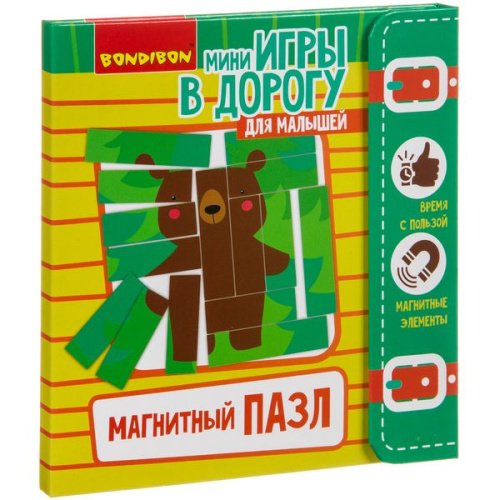 Компактные развивающие игры в дорогу МАГНИТНЫЙ ПАЗЛ 3+