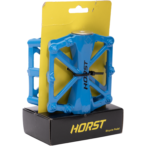 Педали 00-170837 алюм. H36 широкие с 2-мя герм. промподш. 92*95*15мм, 420 г синие HORST