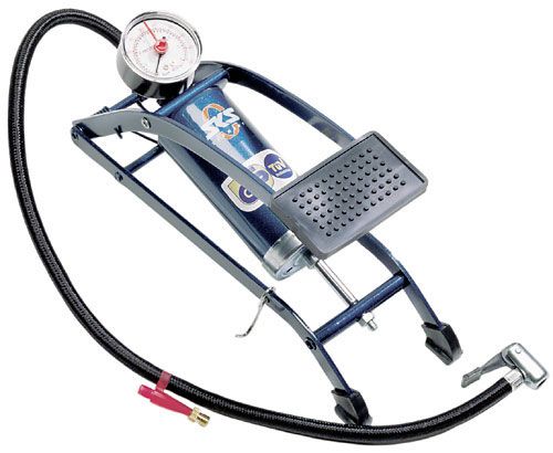 Насос ножной стальной SKS Picco, 0-10060, AV головка + переходник FV, синий