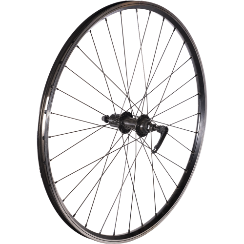 Колесо 26" заднее, двуст алюм обод, втулка алюм, 32 сп, эксцентрик под кассету, v-brake