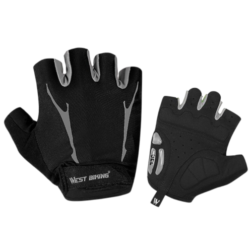 Велосипедные перчатки West Biking, нейлон, жидкий гель, силикон, микрофибра, лайкра, застежка velcro