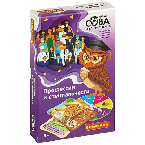 Настольная игра-викторина Bondibon Умная Сова «ПРОФЕССИИ И СПЕЦИАЛЬНОСТИ»
