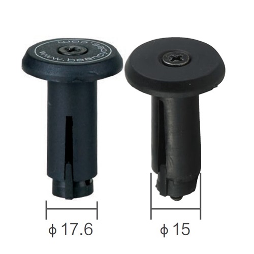 Заглушки 00-170506 в торец руля H08 пластиковые, фиксирующиеся с помошью винта (пара) черные