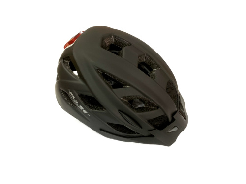 Шлем 8-9001660 с сеточкой PULSE LED X8 16отв. СВЕТОДИОД.ФОНАРИК 6д/2ф мат. темн.серый 52-58см AUTHOR