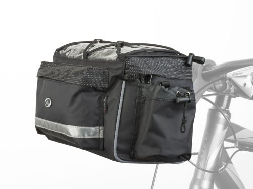 Сумка 8-15002517 на руль A-H721 QRX7 25,4/31,8мм б/съемн. V=10л с чехлом от дождя черно-серая AUTHOR