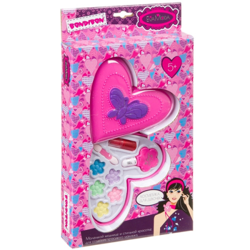 Набор детской декорат. косметики Bondibon Eva Moda, BOX 28,1х18,2х3,3 см, косметичка-сердце
