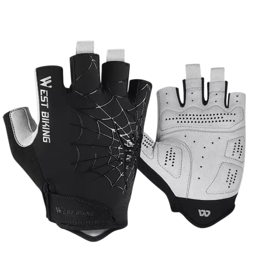 Велосипедные перчатки West Biking, лайкра, искусственная кожа, микрофибра, спандекс, застежка velcro