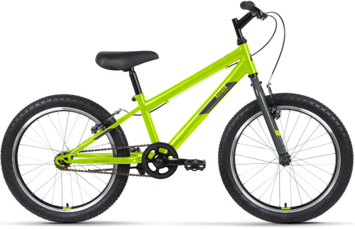Велосипед ALTAIR MTB HT 20 1.0 (20" 1 ск. рост. 10.5") 2022, ярко-зеленый/серый, IBK22AL20078