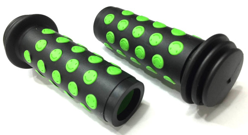 Ручки 8-33455020 на руль детские AGR Junior R20 102мм резин. с торц. защитой черно-зеленые AUTHOR
