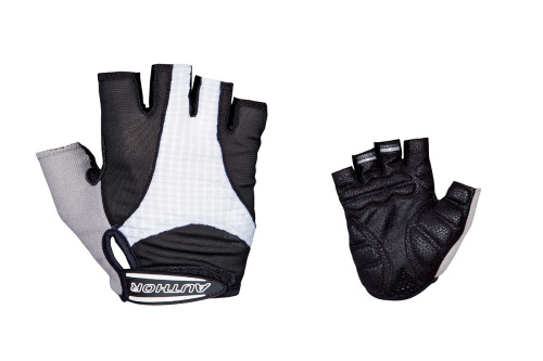 Перчатки 8-7130588 Men Elite Gel черно-белые р-р S гель/лайкра/синт.кожа с петельками (20) AUTHOR