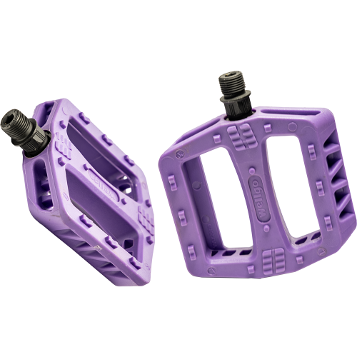 Педали, B107N, 110x110мм, пластик, 9/16", ось Cr-Mo, WELLGO, фиолетовые, 1PE920001125