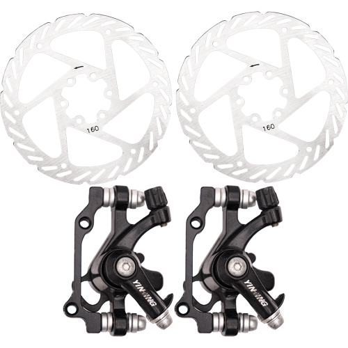 Комплект механических дисковых тормозов (2 диска 160мм+2 тормоза) YINXING