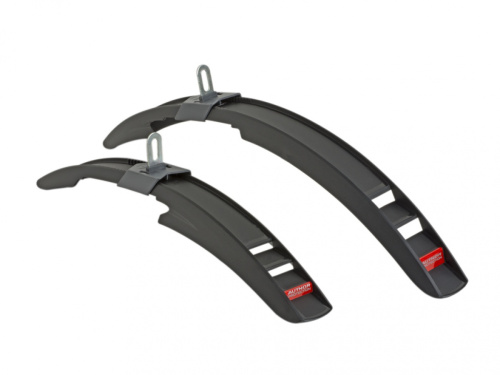 Крылья 8-16002002 пластиковые AXP Junior 16/20 16-20", перед. 380мм, зад. 500мм, 217гр. пара,  черные с отражат. AUTHOR (Португалия)