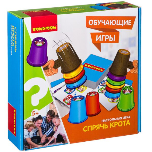 Обучающие игры Bondibon Настольная игра СПРЯЧЬ КРОТА, BOX 25х7x25 см
