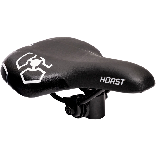 Седло HORST 09-200862 детское/подростковое, с замком 230X150мм 371гр черное