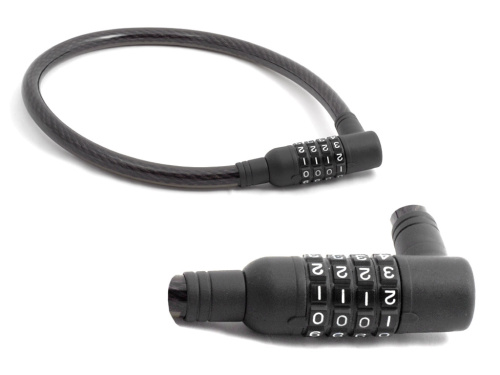 Замок 8-17062012 вело кодовый (4 разряда) ACL-69 15х700мм (60) черный AUTHOR