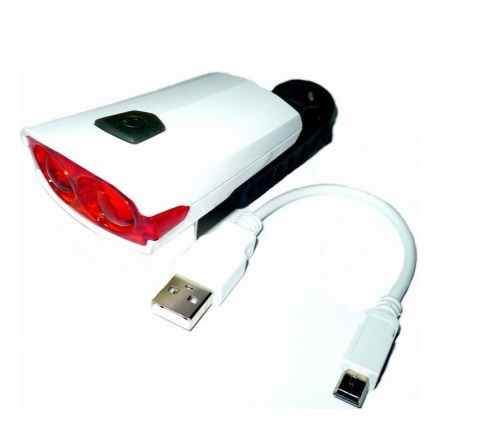 Фонарь XC-122R, 2 светодиода (USB-кабель для зарядки)