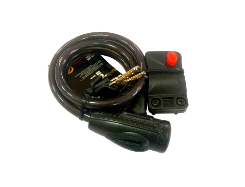 Замок 8-17060320 вело ASL-45 12х1200мм автом. (4 ключа) )с крепл. с защ. колпачком (10) черный AUTHO