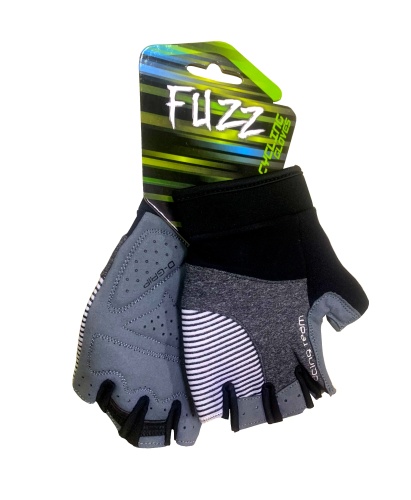 Перчатки 08-202303 лайкра RACING TEAM серо-черные, р-р M, D-GRIP GEL. с петельками, на липучке FUZZ