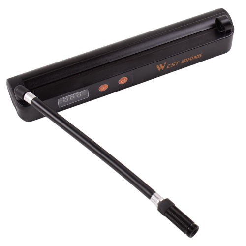 Портативный электронасос - компрессор West Biking, алюминиевый корпус, 130 PSI, USB-зарядка