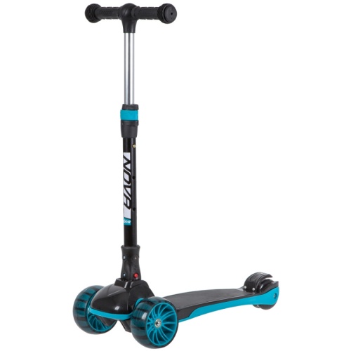 Самокат-кикборд Novatrack RainBow, подростковый, складной, широкие свет.колеса PU пер.120*40  задн.8