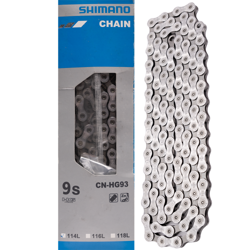 Цепь Shimani Deore XT, HG93, 9ск., 114 зв., зап. пин, инд. упаковка. Арт. ICNHG93114I, Япония