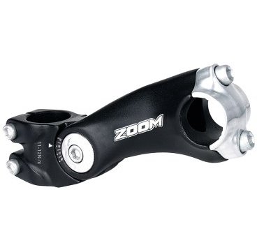 Вынос внешний 6-180190  регул. 0-60` 1 1/8" 120/90мм д/руля 25,4мм алюм. черный ZOOM