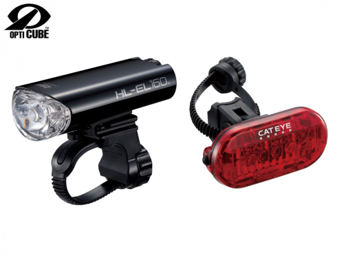 Фара+Фонарь 8-12039034 набор LED HL-EL160 перед 83гр/OMNI 5 TL-LD155 зад 41.8гр AA+АААх2шт CAT EYE NEW