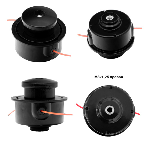Головка для триммера с J-штангой (изогнутой штангой), отвертие M8x1,25RHF, правая резьба